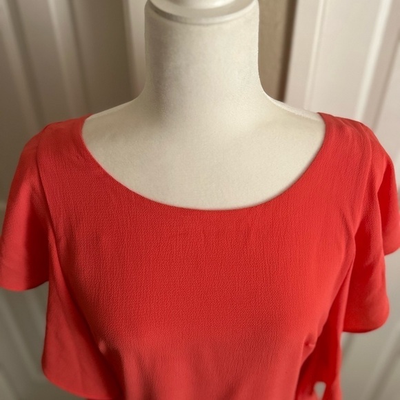 Jessica Howard Coral Flutter Sleeves Blouse Size: 8P - Picture 4 of 7